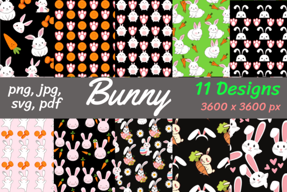 Bunny Digital Papers: Graphics and Patterns for Modern Design