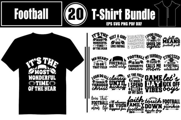 Football T-shirt Design Bundle Graphics and T-Shirt Designs Review