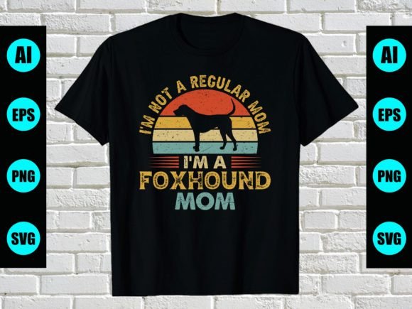 Foxhound Dog Mom Vintage T-Shirt Design Graphics and Print Templates