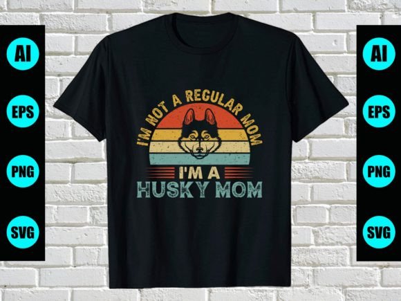 German Husky Dog Mom Vintage T-Shirt Graphics and Print Templates