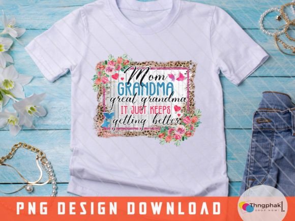 Grandma Sublimation Png, Grandma PNG: Graphics and T-Shirt Designs for Content