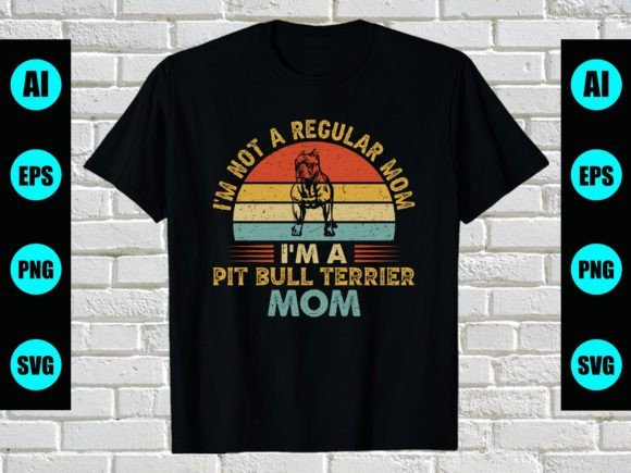 Pit Bull Terrier Dog Mom T-Shirt Design Graphics and Print Templates
