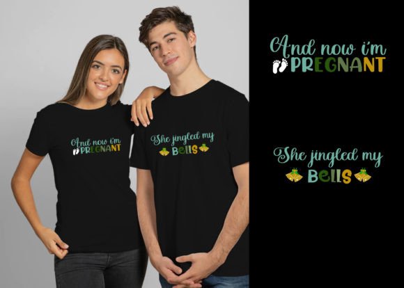 Pregnancy Announcement Couple Christmas Graphics and T-Shirt Designs Review